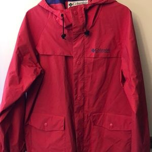 Columbia Rain Jacket Large Coral Color